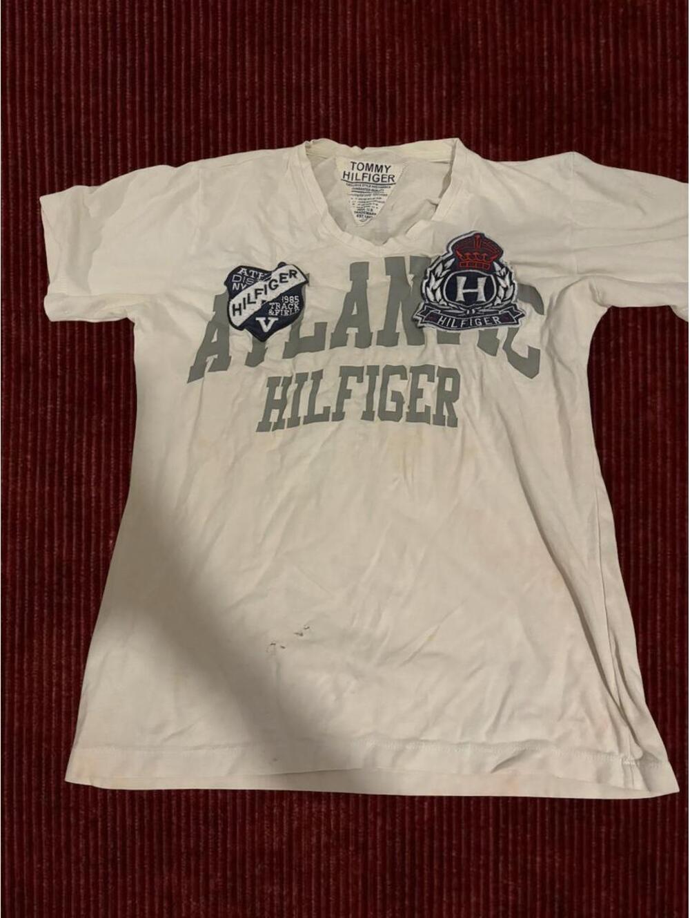 Tommy Hilfiger Men's White and Multi Tshirt